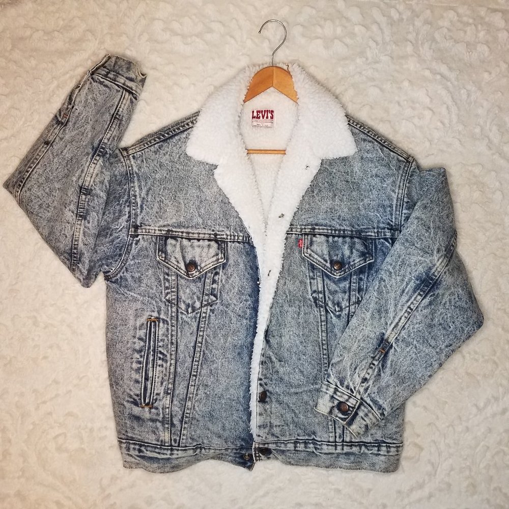 Vintage Levi's Acid Wash Sherpa Trucker JeanJacket